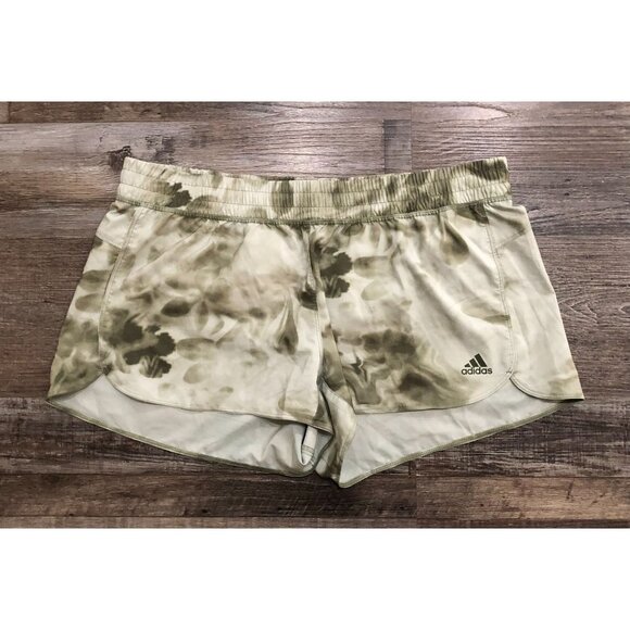 Adidas Aeroready Womens Large Green Own the Run Spray Dye Shorts Athletic - Picture 1 of 6